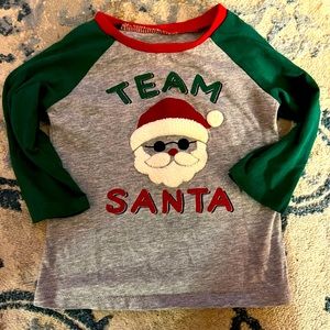 First Impressions Baby Team Santa long sleeve shirt. 6-9 months.
